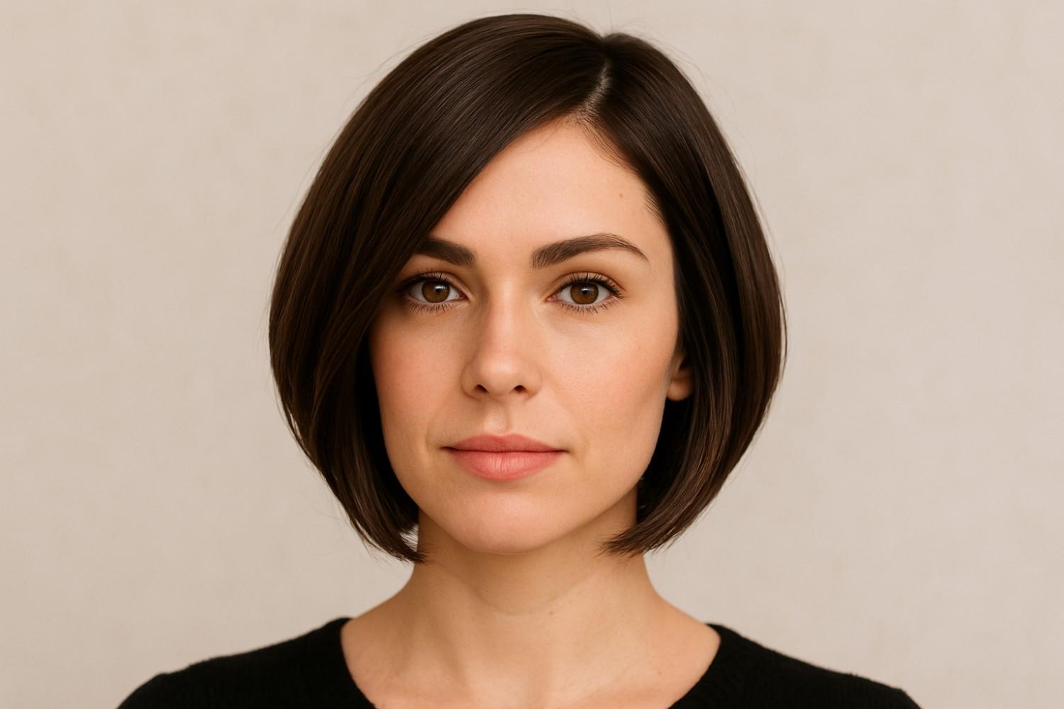 Angled or inverted layout Bob haircut