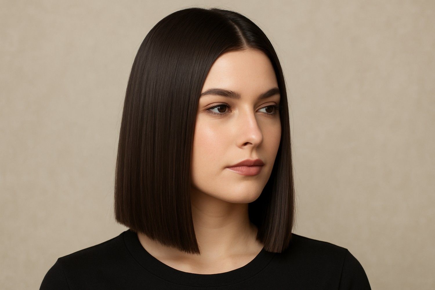 Blunt Cut (Straight-across Ends) on Straight hairs