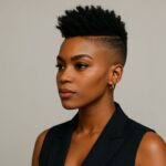 short haircuts for black women shaved on sides