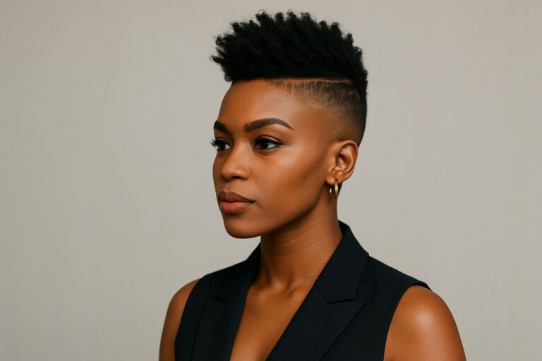 short haircuts for black women shaved on sides