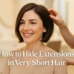 how to hide extensions in very short hair