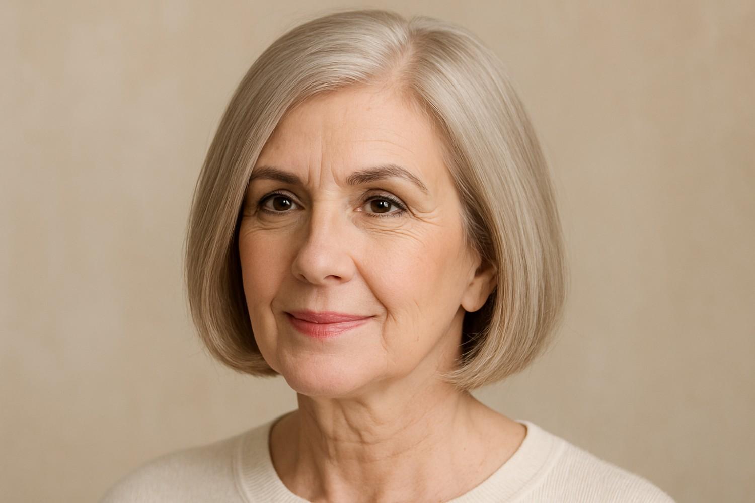Classic Bob for Grey Short hair