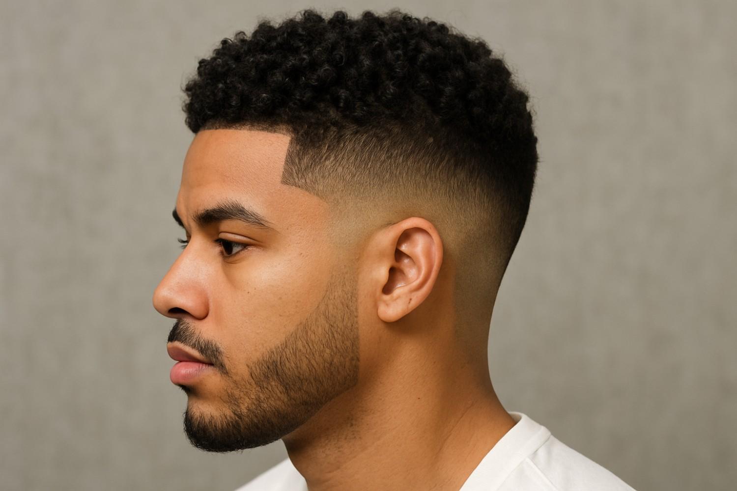 Curly Fade haircut for men