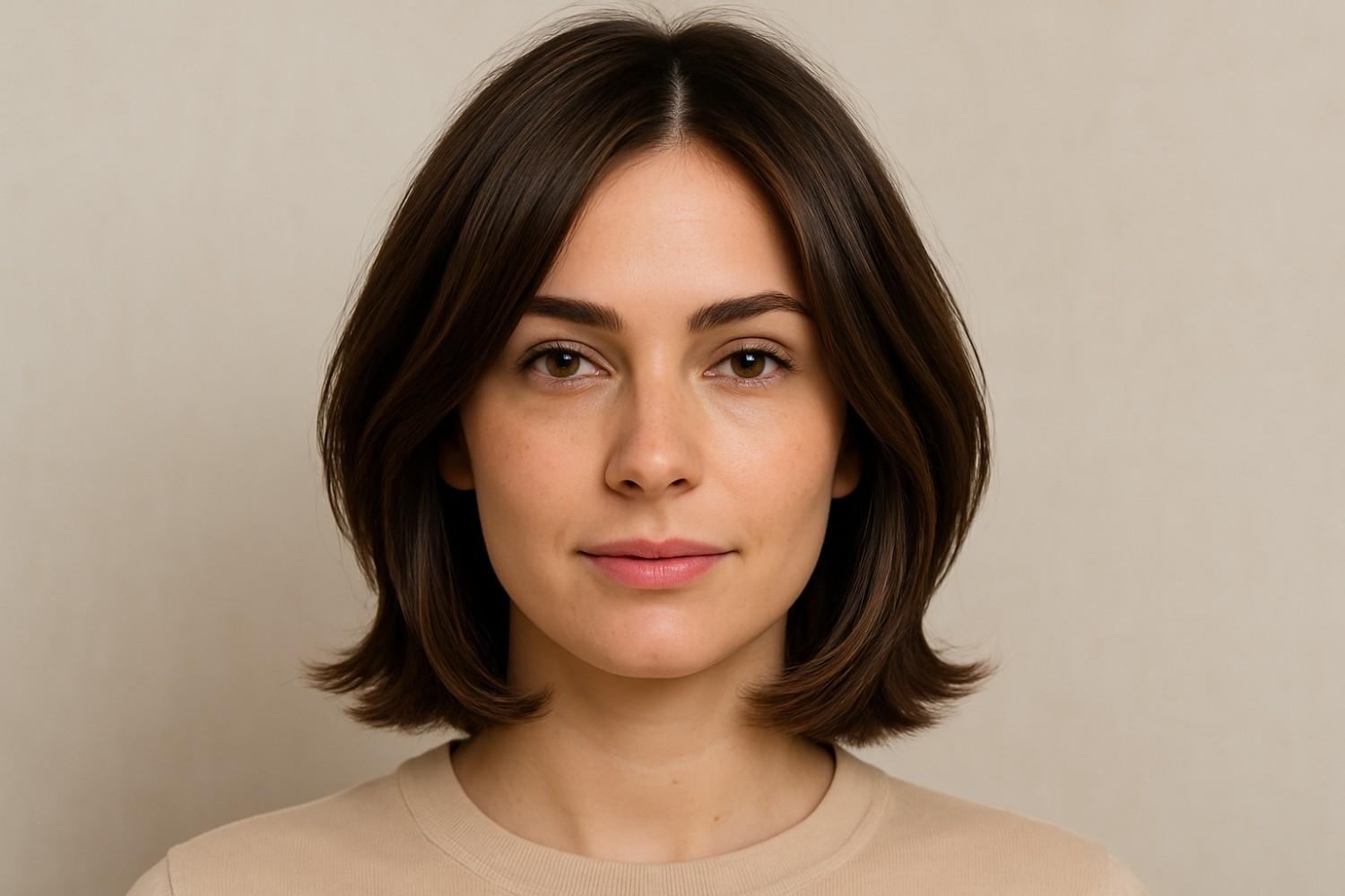 Face-framing layers Bob haircut front view