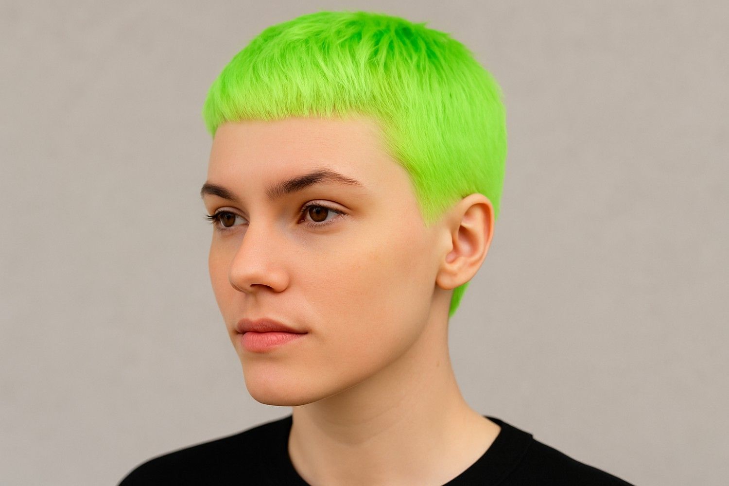 Neon green pixie