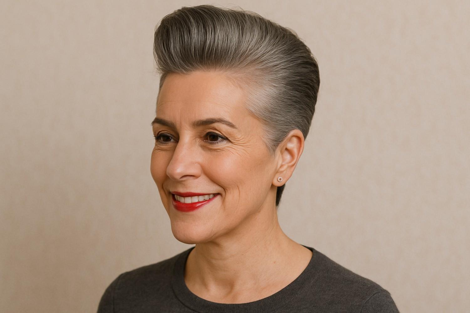 Pompadour for Grey hair women