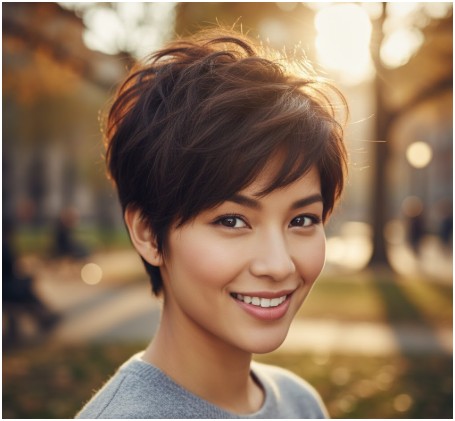 textured pixie- haircuts for thin hair to look thicker