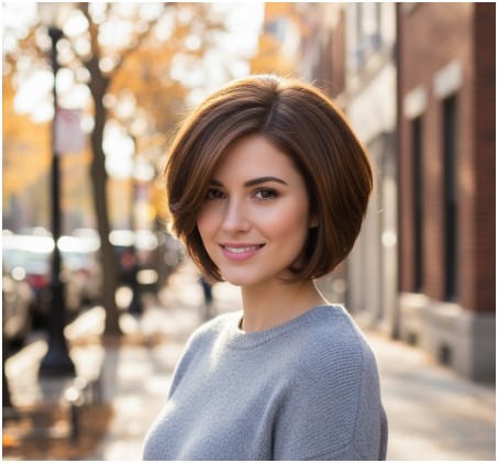 stacked bob- haircuts for thin hair to look thicker