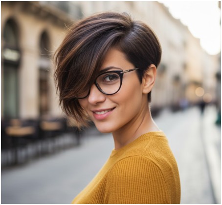 Asymmetrical Pixie- short haircuts for women over 60 with fine hair