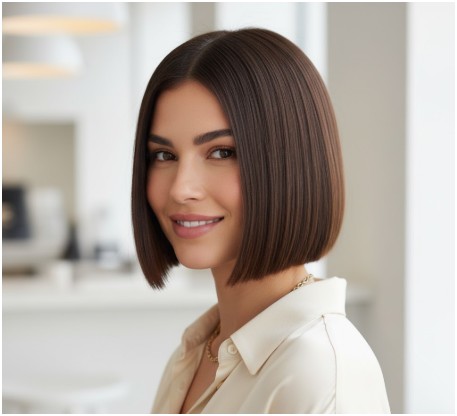 Blunt Cut Bob- short haircuts for women over 60 with fine hair