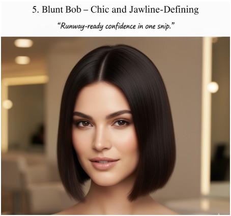 Blunt Bob – Chic and Jawline-Defining