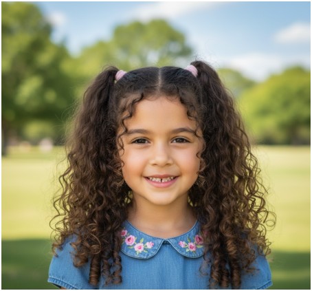 Long Layers – Soft and Feminine- little girl haircuts for curly hair