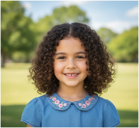 Curly Lob – Trendy but Practical- little girl haircuts for curly hair