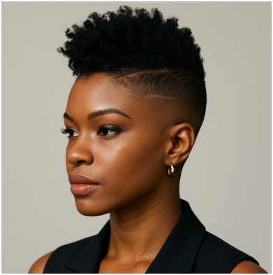 Pixie With An Undercut- short haircuts for black women shaved on sides