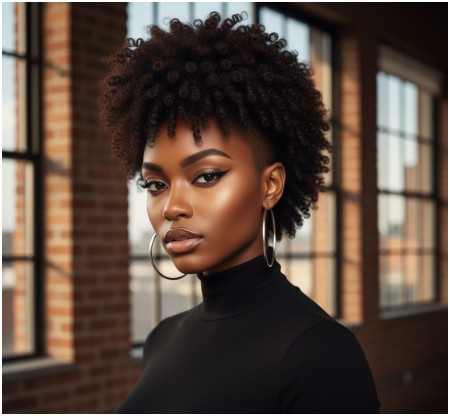 natural hair mohawk- short haircuts for black women shaved on sides
