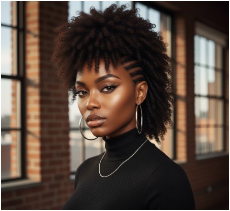 faux hawk- short haircuts for black women shaved on sides