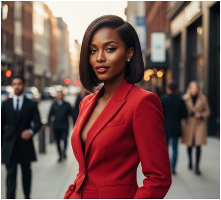 asymmetrical bob- short haircut for black women