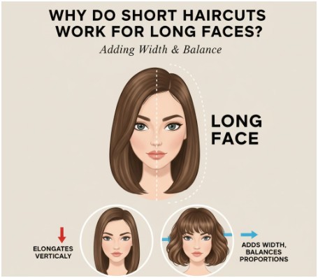 Why Do Short Haircuts Work So Well for a Long Face?