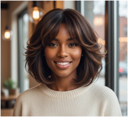 Layered Bob: Effortless Movement- bob haircuts for black women