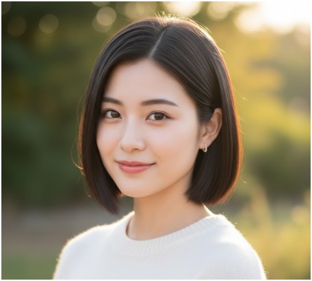 A classic blunt bob- short haircuts asian