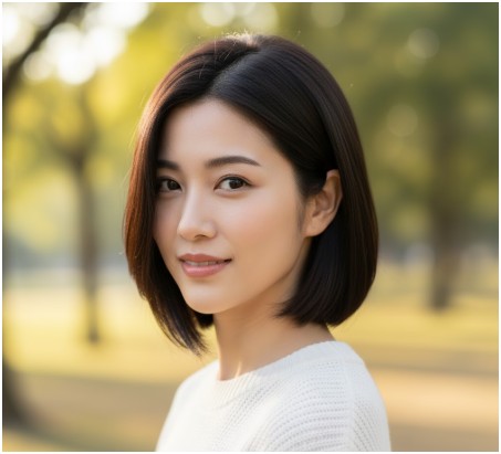 an asymmetrical bob- short haircuts asian