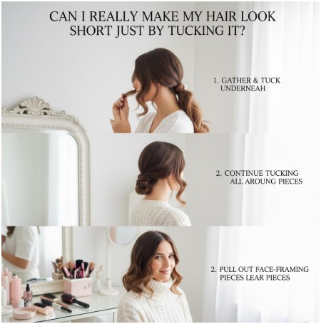 Can I Really Make My Hair Look Short Just by Tucking It?