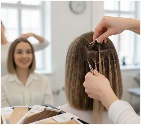 Micro-link Extensions- how to hide extensions in very short hair