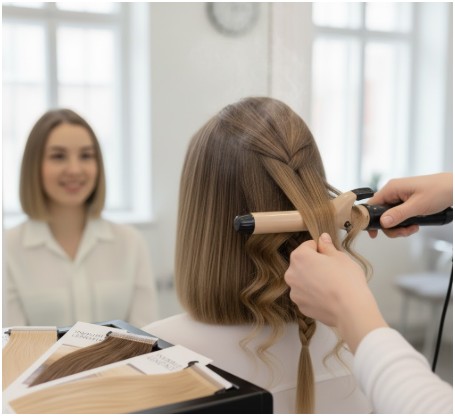 curl or wave both my hair and the extensions before blending