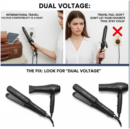 Dual voltage- what size curling iron for short hair