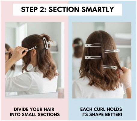 Section smartly- what size curling iron for short hair