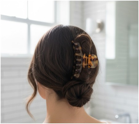 mini-bun hack- how to wear a claw clip with short hair