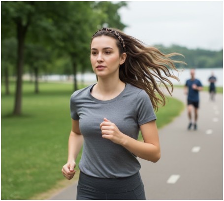 sporty look- how to wear a headband with short hair