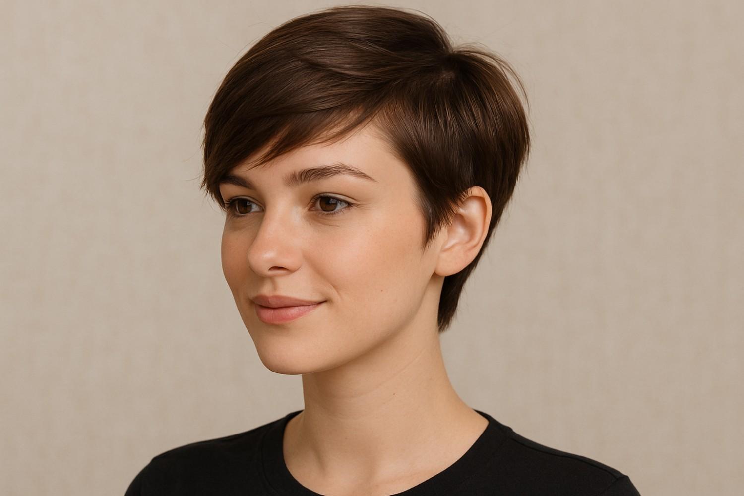 Side-Swept Pixie haircut for girls