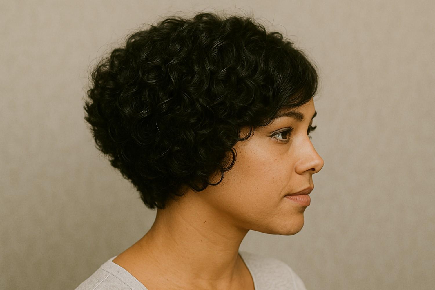 Stacked Bob haircut for curly hair