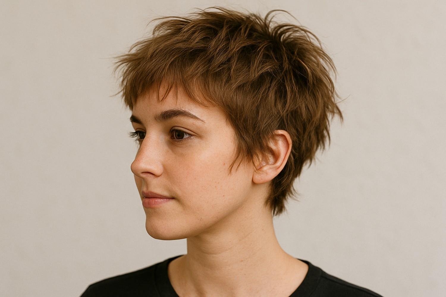Textured Shaggy Pixie hairstyle