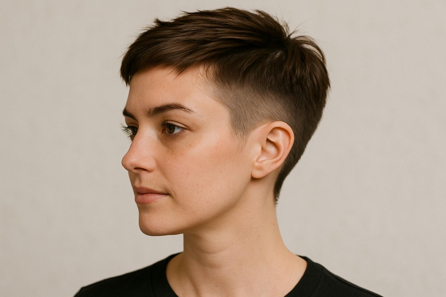 Undercut Pixie haircut for fine hairs