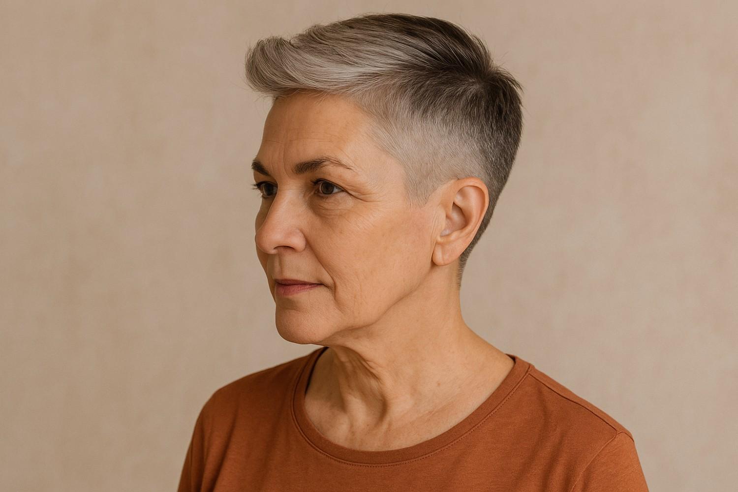 Undercut Pixie haircut for wash and wear haircuts