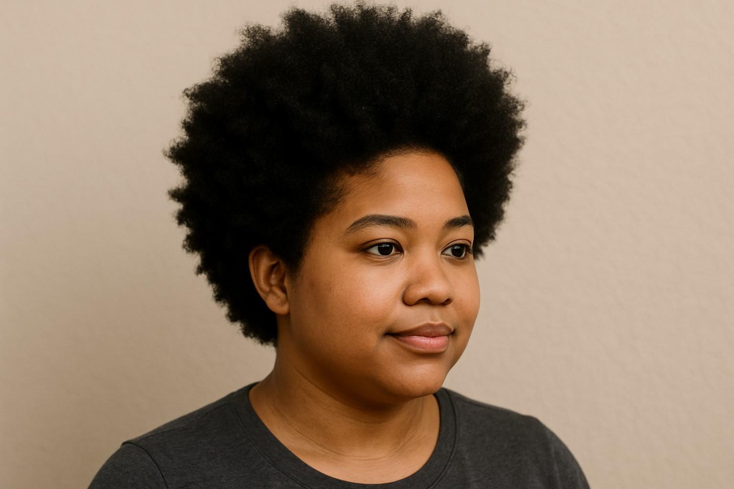 Voluminous Afro with Tapered Sides