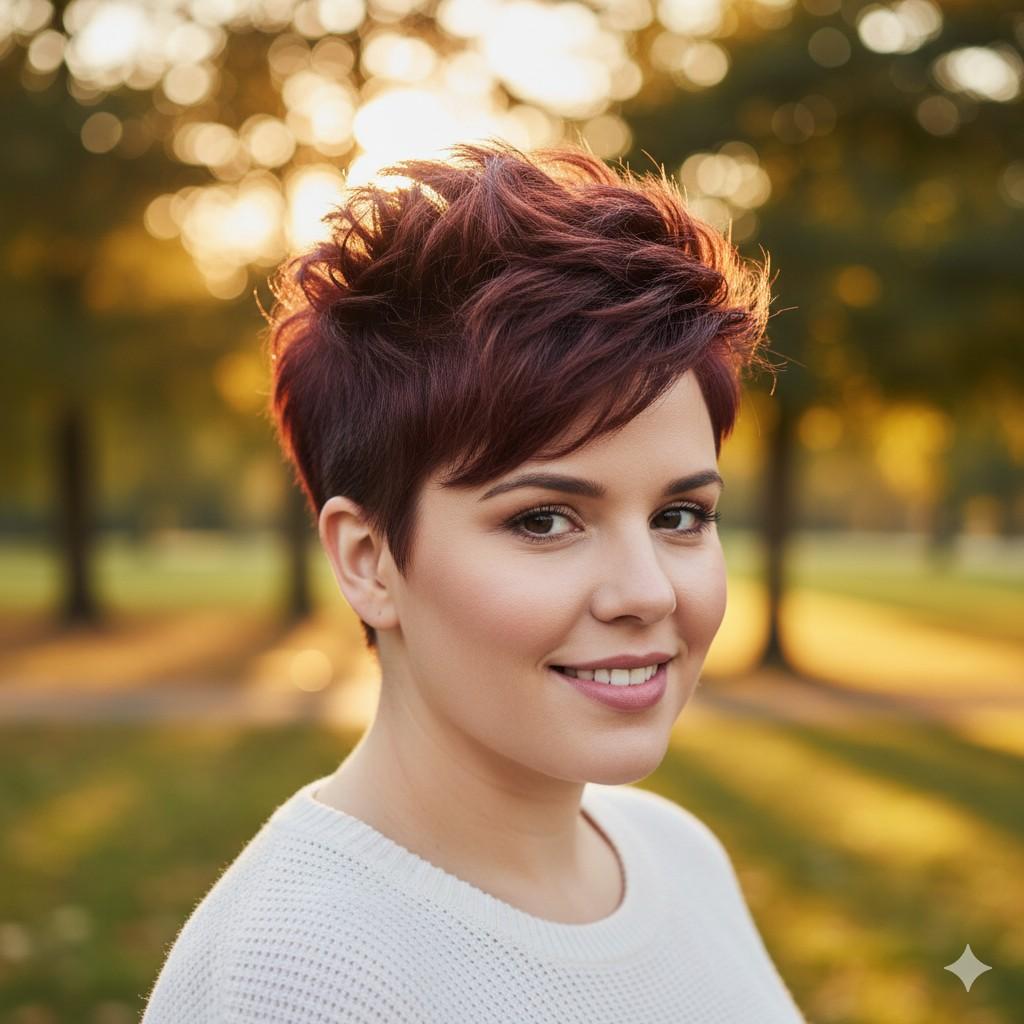 What are the best short curly haircuts for round faces right now