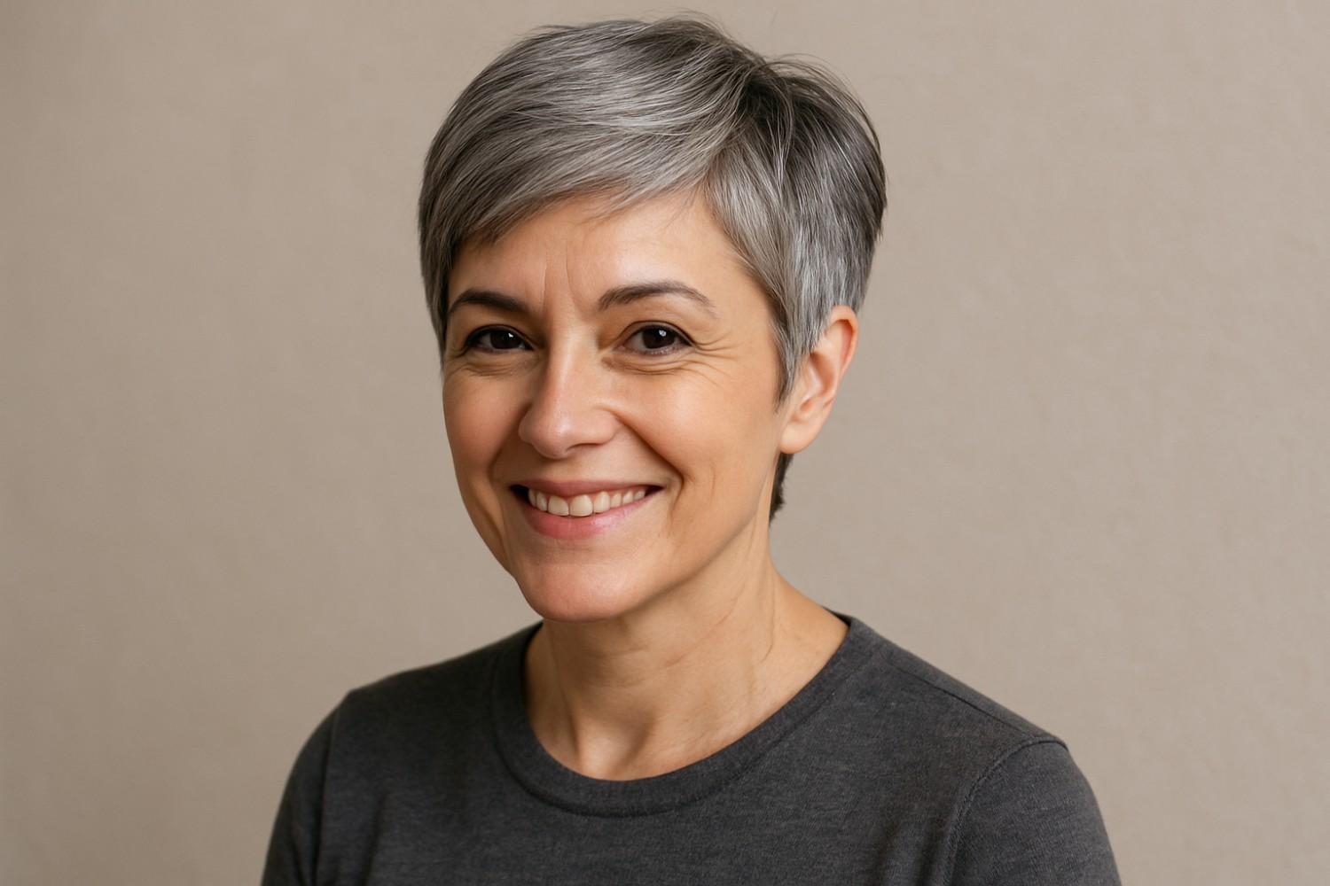 short haircuts that work beautifully with grey